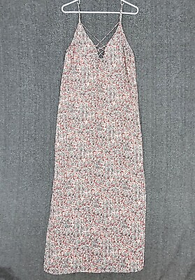 #ad Forever 21 Dress Womens Small Multi Color Floral Sleeveless Spaghetti Strap Maxi $14.94