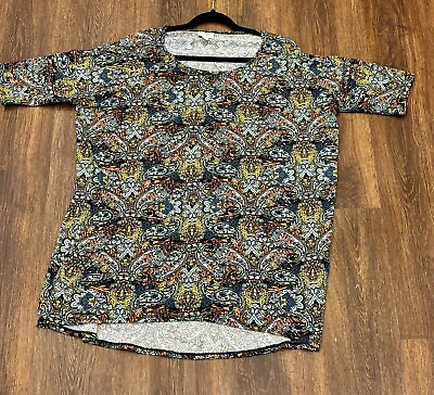 #ad Lularoe Medium Short Sleeve Blouse Tunic Shirt Boho Peasant Geometric Boutique $10.00
