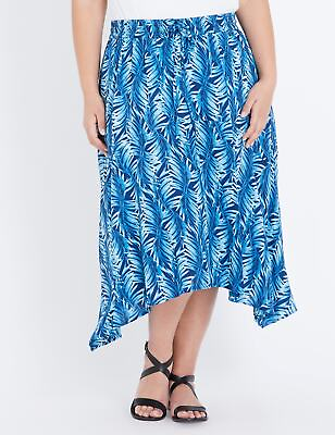 #ad Plus Size Womens Skirts Midi Summer Blue Casual Fashion AUTOGRAPH $12.14
