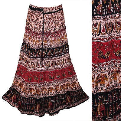 #ad Plus Size 3X To 6X Indian Skirt Long Women Ethnic Broomstick Hippie Retro P 68 $42.36