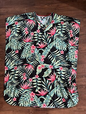 #ad #ad Tropical Summer Floral Caftan Swim Cover Up Resort Dress Size OS $17.00