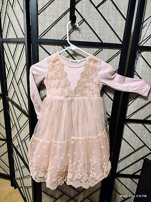 #ad Little Girls ruffled PINK dress size 5 6 .....BEAUTIFUL $16.95