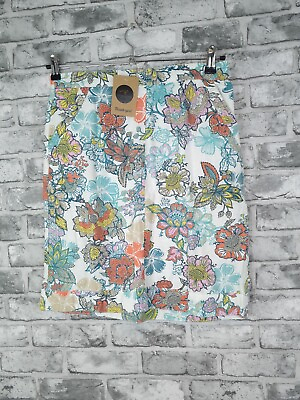 #ad Next Skirt Size 10 Linen Mix Floral GBP 10.99