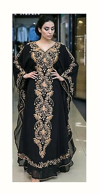 SALE New Moroccan Dubai Kaftans Farasha Abaya Dress Very Fancy Long Gown MS 2022 $52.71