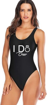 #ad Elightvap Bride to Be Squad Women One Piece Swimsuits Letter Print Swimwear High $61.97