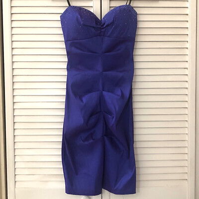 Jump Apparel Womens Strapless Dress Size 1 2 Purple Cocktail Prom Party Juniors $25.00