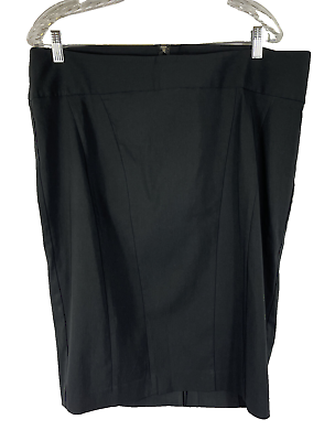 #ad Torrid Black Pencil Skirt Plus Size 16 Back Zipper Stretch Pinup Retro Vintage $15.00