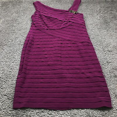 #ad Xscape Womens Cocktail Dress Size 18W Purple Slightly Stretchy Sleeveless Lined $11.19