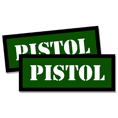 PISTOL Ammo Can Labels Ammunition case stickers decals 2 pack GREEN 3quot;x1.15quot; $2.09