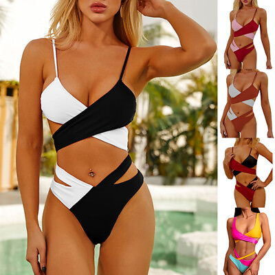 #ad ❀Women Bandage Push up Padded Bra Bikini Set Swimsuit Bathing Swimwear Beachwear $14.65