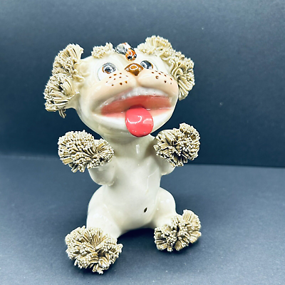 #ad #ad Vintage MCM Lefton Spaghetti Poodle Dog Figurine Silly Puppy Bee Japan $16.99