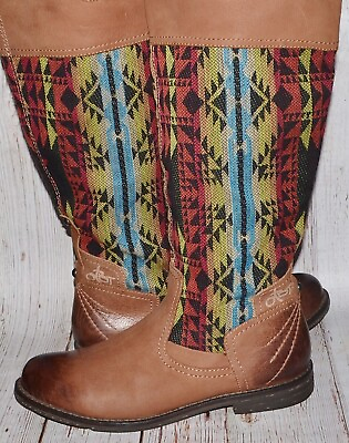 #ad OTBT Petaluma Western Cowgirl Tapestry Leather Aztec Boho Boots Sz. 7 M $29.99