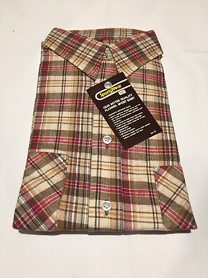 #ad 1970#x27;s Vintage Sears Sportswear Flannel Shirt 100% Cotton NEW Size M NOS $13.99