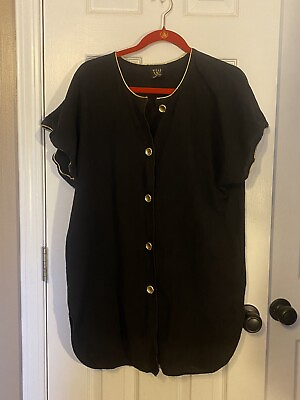 #ad #ad wear abouts black button up pool beach cover up. small $10.00