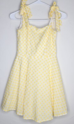 #ad Francescas Mi Ami Yellow And White Floral Sun Dress Fit Flare Lined Xxs $24.99