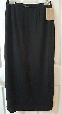 Liz Claiborne Collection Skirt Long Black Crepe Lined Modest Formal Size 4 NEW $24.99