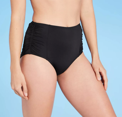 #ad Women#x27;s High Waist Bikini Bottom Kona Sol Black Various Sizes S418 $7.00