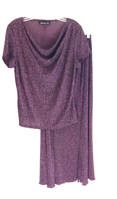 #ad Briggs New York Women#x27;s 2 Piece Maxi Skirt Set Purple Top XL Skirt M $27.75