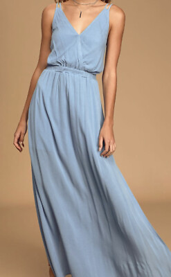 #ad Slate Blue Maxi Dress Lulus NWT Womens Medium $34.99