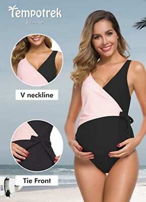 #ad #ad Tempotrek Maternity Swimsuit 1 Pcs Sz XXL 2XL . Black amp; Pink . New With Tag $30.00