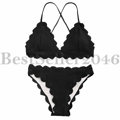 #ad #ad Womens Adjustable Spaghetti Strap Two Pieces Swimsuit Criss Cross Push up Bikini $18.99