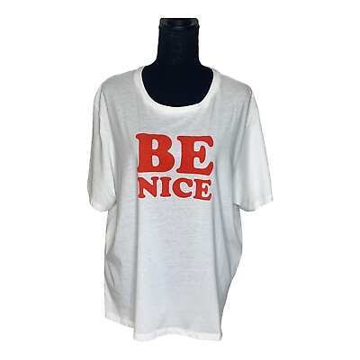 #ad Ban.do NWT 2X Junior Plus White Be Nice Graphic T shirt $29 #1602D $9.99