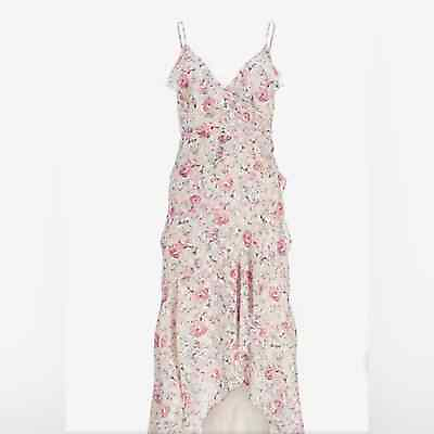 #ad #ad Express Dress Women’s Size Small Floral Print Ruffle Faux Wrap Hi Lo Maxi Dress $53.00