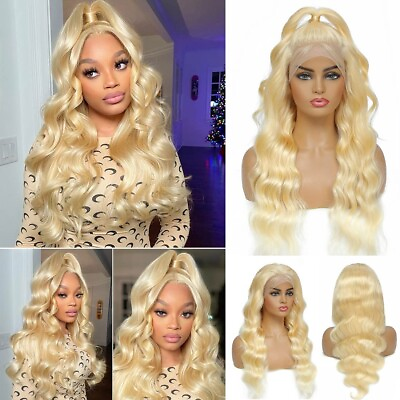 613 Blonde Human Hair Wig Pre Plucked For Women HD Lace Frontal Wigs For Women $94.05