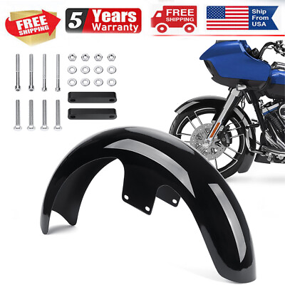 #ad Gloss Black 21quot; Wrap Front Fender For Harley Davidson Touring Custom Baggers USA $117.80