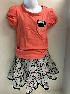 #ad New with Tags Disney Junior Minnie 2 Piece Skort Short Skirt Set for Girls $13.96