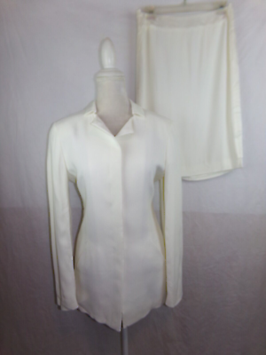 #ad Emporio Armani women#x27;s size S White Skirt Suit Set $145.00