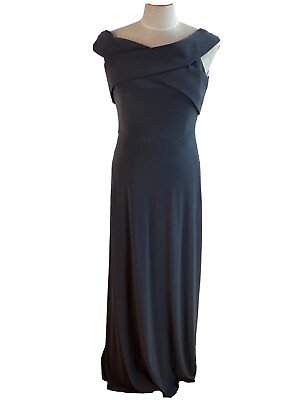 #ad Sorella Vita Maxi Dress FormL Party Bridesmaids Charcoal Gray Criss Cross 14 $69.95