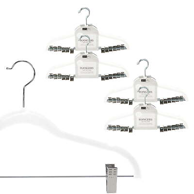 Simplify 24 Pack Velvet Skirt Hangers with Clips Adult Size White Sturdy Durable $46.95