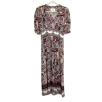 #ad baamp;sh Women#x27;s Lady Dress Maxi Floral Paisley V Neck Size XS $119.99