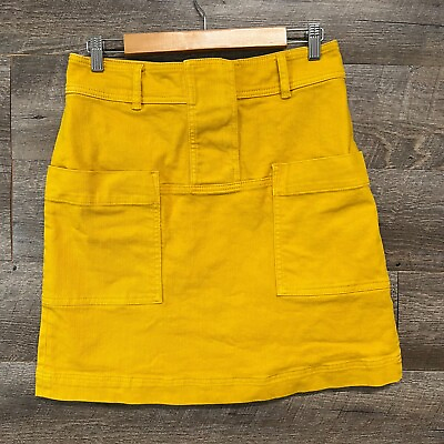#ad Women#x27;s Tory Burch Colette Skirt Gold Denim High Waist Pockets *No Belt Size 8 $29.95