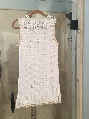 #ad RARE Free People STUNNING Sunrise Tunic White Beach Dress XS Crochet $52.87