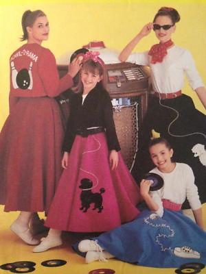 #ad McCalls Sewing Pattern 6234 Child Girls Poodle Skirt Jacket Top Size 10 14 Uncut AU $14.00