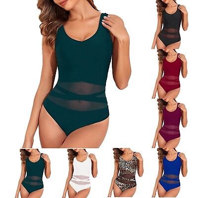 #ad Swimsuits For Teen Girls Solid Color Medium Coverage Swimwear Bathing Beachwear $15.99