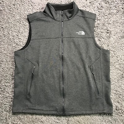 #ad North Face Vest Mens XL Gray Windwall Full Zip Jacket Sleeveless Outdoors $29.99