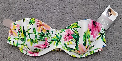 #ad Smart amp; Sexy Swim Top Floral Convertible Push Up Bikini Top Womens Size 36B $19.50