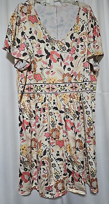 #ad #ad Womens Plus Size Floral Spring Summer Dress Short Sleeve Women’s 3XL $14.00