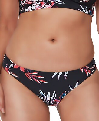 #ad Bar III Black Floral Print Hipster Bikini Swimsuit Bottoms NEW Medium $3.48