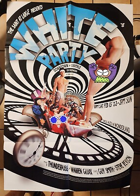 #ad Rare 2003 WHITE PARTY NYC POSTER GAY THE SAINT AT LRG CAPITALE NIGHTCLUB LGBTQ $174.00