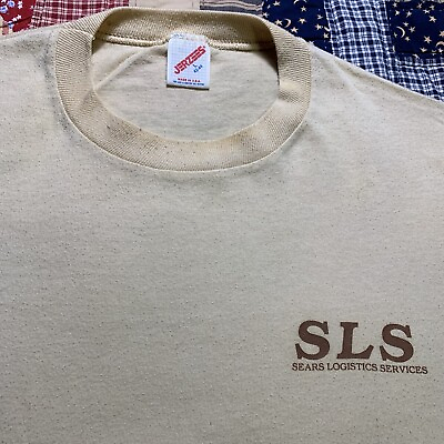#ad Vintage 80#x27;s Sears Logistics Short Sleeve Crewneck T Shirt L Made In USA $14.89
