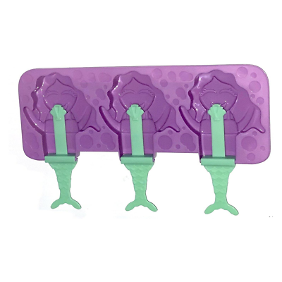 Cool Gear Mermaid Ice Pops Popsicle Mold 3 Pack Tray Purple Green Party $9.09