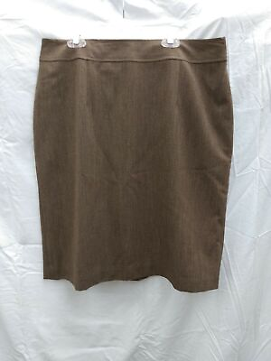 #ad Madison Studio Brown Skirt Size 12 Back Slit Zipper Lined Career $24.00