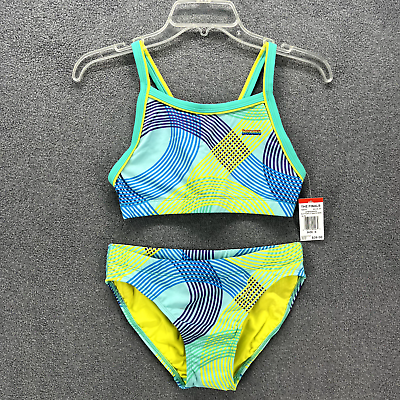 #ad THE FINALS Bikini Set womens Small Blue Spirograph Butterfly back Swimwear Funki $22.94