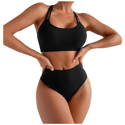 #ad Women#x27;s High Waisted Bikini Sets Two Piece SwimsuitTummy Control Bathing Suit $20.41