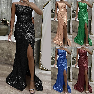 #ad Ladies Women Long Dresses Sleevess Stretch Lightweight Party Cocktail Dress $27.16