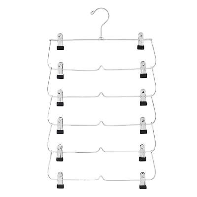 #ad USTECH 6 Tier Metal Pants amp; Skirt Hanger 6 Pack Space Saving Design Adjustable $21.62